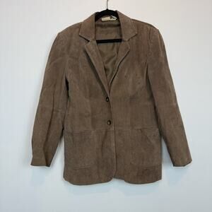 St Johns Bay geunine suede leather blazer jacker MD grunge western classic
